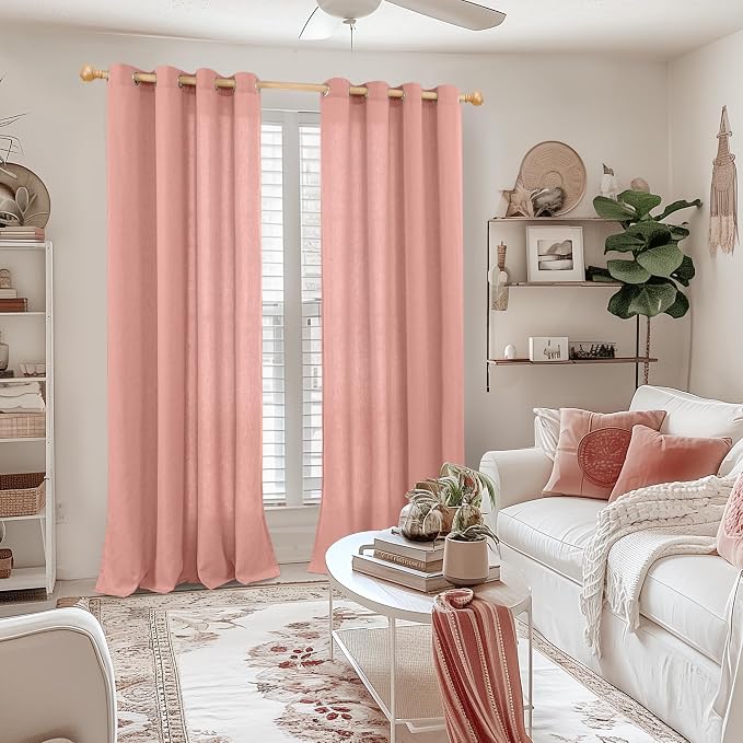 YoungsTex Dusty Rose Linen Curtains - Image 2