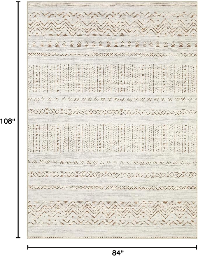 cotiled Boho 7x9 Area Rug for Living Room: Large Moroccan Washable Rug | Solve - Image 2
