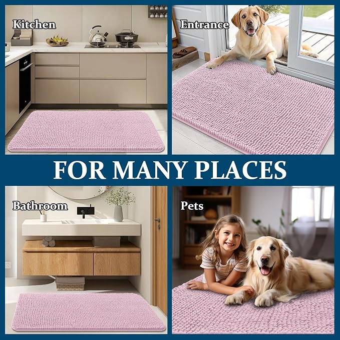 OLANLY Dog Door Mat for Muddy Paws 47x24, Super Absorbent Chenille Mud Mat | - Image 8