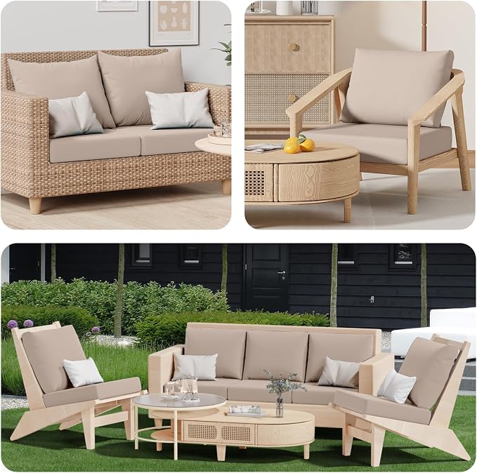 8Pcs Outdoor Cushion Covers, Stretch Patio Furniture Couch Chair Slipcovers | - Image 9