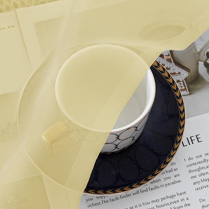 Chyhomenyc Mustard Yellow Sheer Valances - Image 3