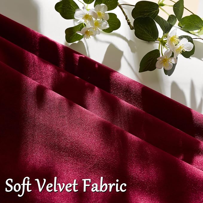 GIGIZAZA Burgundy Velvet Pillow Covers 22x22 Decorative Pillows Pack of 2 | Red - Image 5