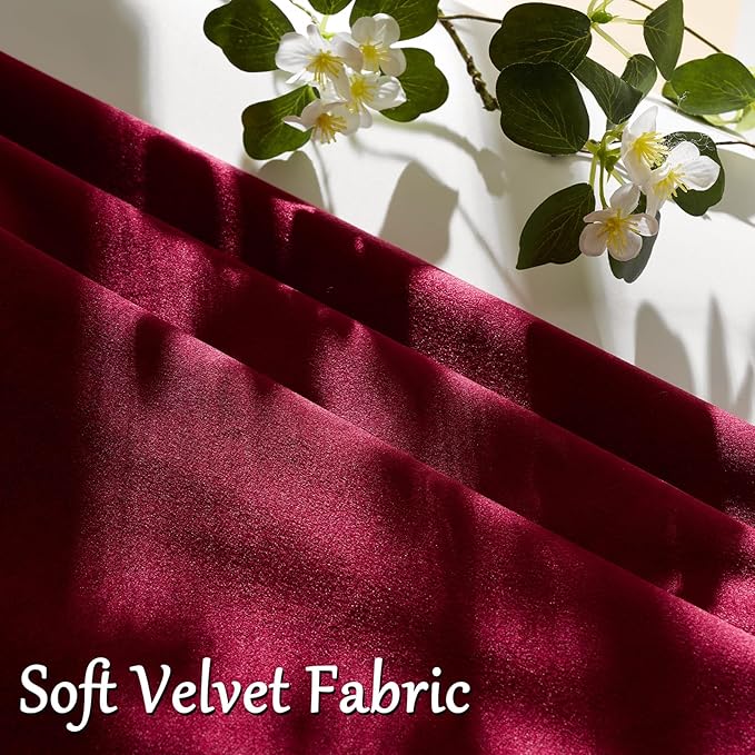 GIGIZAZA Burgundy Velvet Pillow Covers 12x20 Decorative Pillows Pack of 2 | Red - Image 5