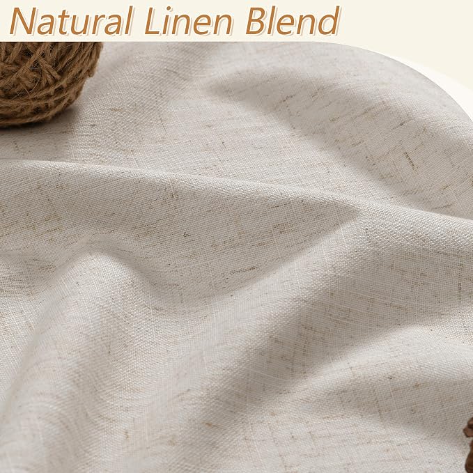 Extra Long 100% Blackout Linen Curtains - Image 3