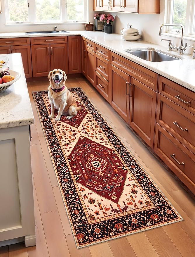 SERISSA 2x6 Washable Non Slip Boho Runner Rug by SERISSAHomeDecorCollection