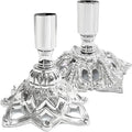 Candlestick Holders,Taper Candle Holder for Candlesticks Silver Plated Candle Metal Stick Candle Holders for Fireplace,Party, Dining,Wedding Decor,Fits 3/4 inch Thick Candle(Set of 2Pcs)