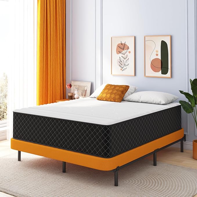 Swbvs 14 Inch Queen Hybrid Mattress – Firm Memory Foam & Pocket Spring Bed in a Box, Cooling Gel, CertiPUR-US Certified