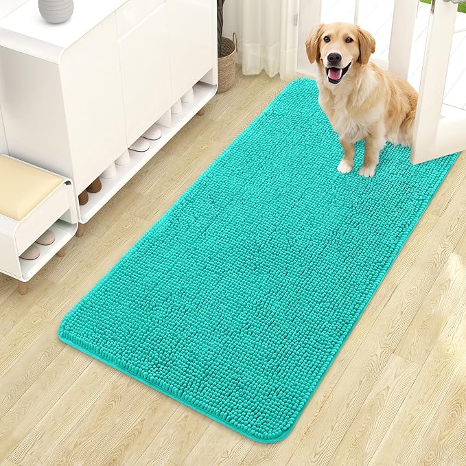 OLANLY Dog Door Mat for Muddy Paws 44x24, Super Absorbent Chenille Mud Mat | by OLANLY