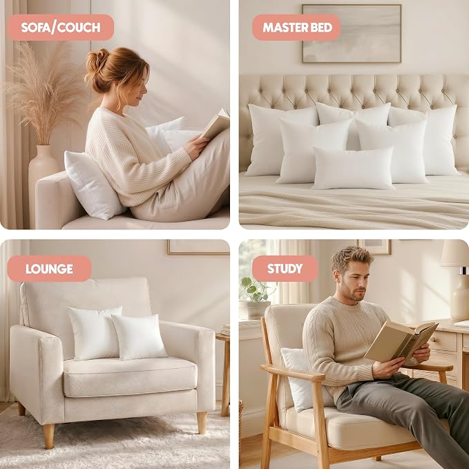 Utopia Bedding 17x17 Pillow Inserts, 2 Pack | Indoor cushion inserts - Image 5