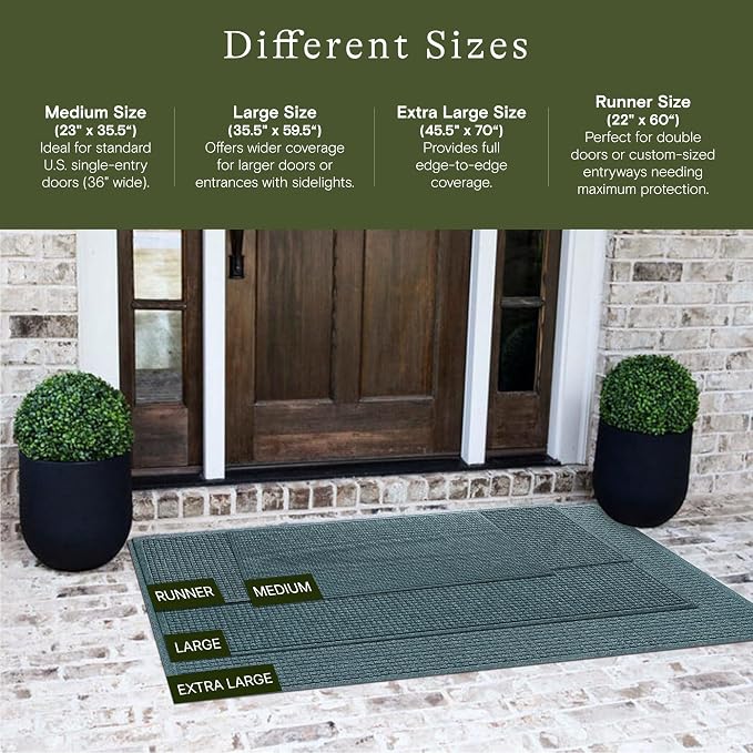 WaterHog Squares Front Door Mat Indoor Outdoor Entrance, All-Weather Mats | - Image 2