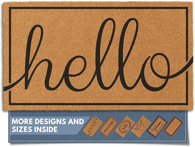 Barnyard Designs Natural Coco Coir Non-Slip Doormat | Heavy-Duty Welcome Mat by BarnyardDesigns