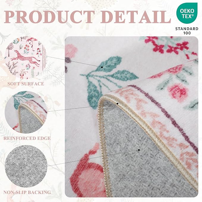 DUKINO 5x7 Area Rugs, Washable Animal Rug - Image 5