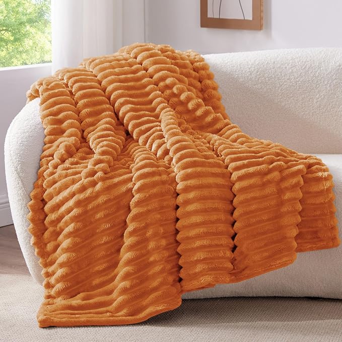 BEDELITE Ribbed Fleece Fall Throw Blanket - Image 5