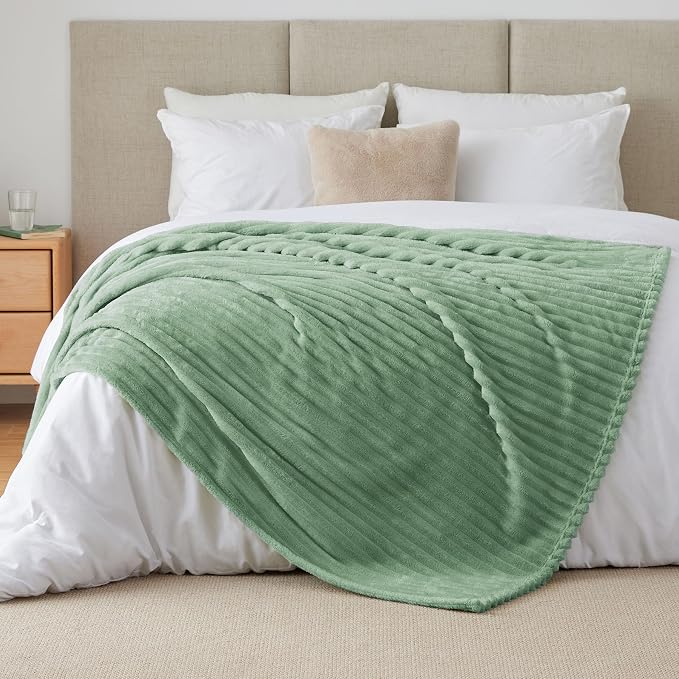 BEDELITE Striped Fleece Throw Blanket, Soft Cozy, Lightweight Warm, - Image 9