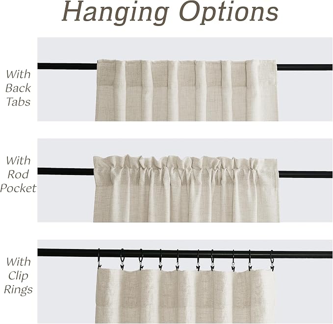 RYB HOME Linen Semi Sheer Curtains - Image 5