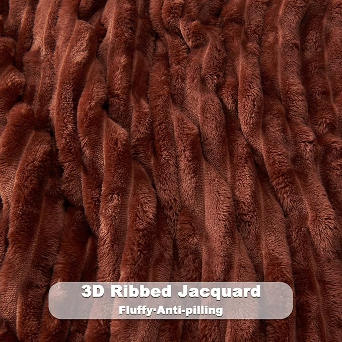 NEWCOSPLAY Fleece Ribbed Cozy Twin Blanket - Image 5
