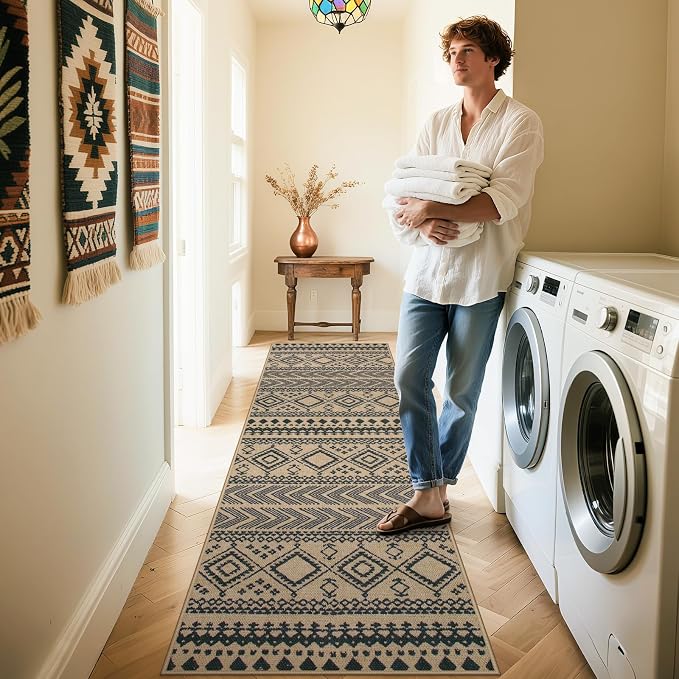 Lahome Boho Washable Easy Jute Runner Rug, 2x8 Kitchen Runner Rug Non Slip | - Image 7