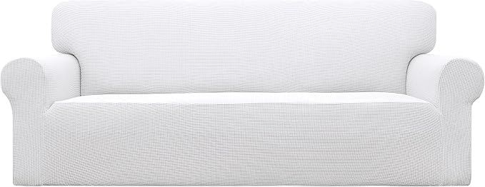 Easy-Going Stretch Oversized Sofa Couch Slipcover Washable Snow White | 1-Piece by Easy-Going