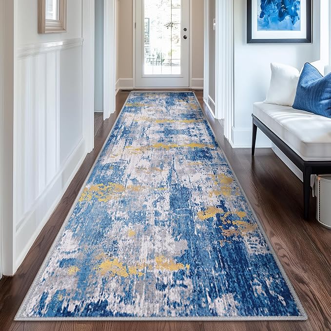 RELEANY Washable Runner 2'x8' Abstract Area Rug by RELEANY