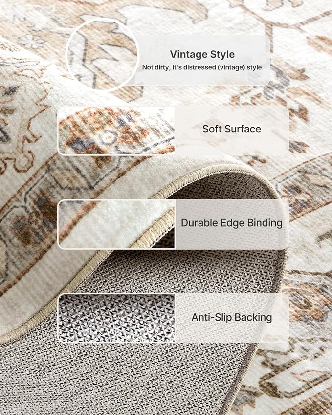 AMADA HOMEFURNISHING 2x3 Washable Area Rug, Low-Profile Entryway Rug - Image 6