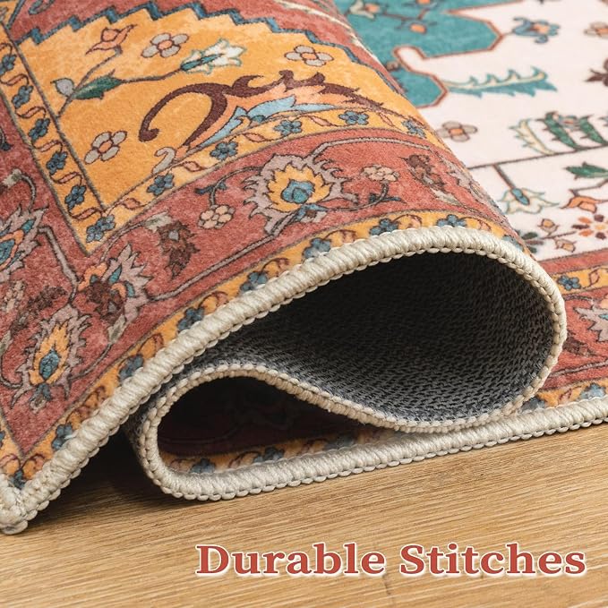 SERISSA 4x6 Washable Non Slip Boho Area Rug - Image 8