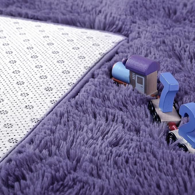 9x12 Extra Large Taro Purple Fluffy Area Rug Non-Slip - Image 5