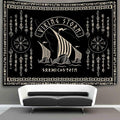 OSUNBD Viking Warship Tapestry Wall Hanging - Large 118x78 inches Storm & Celtic Runes on Soft Flannel Aesthetic Mythology Tapestries Norse Mythology Art for Bedroom, Living Room Decor