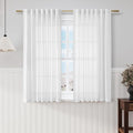 White Linen Back Tab Rod Pocket Curtains by Nanspring
