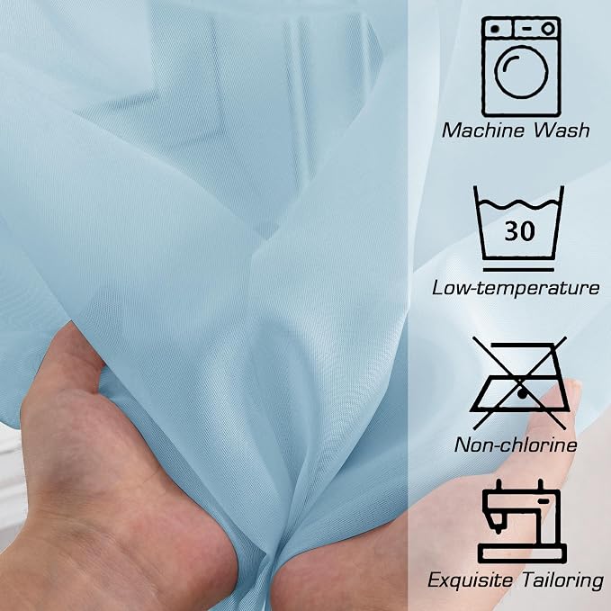Sheer Curtains 63 inch Length 2 Panels Set, Light Weight Soft Solid Fimly Sheer - Image 5