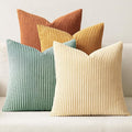 MIULEE Soft Corduroy Decorative Throw Pillow Covers Orange Teal 20x20 | Set of 4 by MIULEE