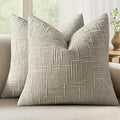 MIULEE Chenille Textured Throw Pillow Covers Light Brown 18x18 Set of 2 | by MIULEE
