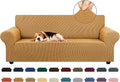 Stretch Couch Covers for Sofa, 3 Cushion Couch Slipcover, Elastic Bottom for by KEKUOU