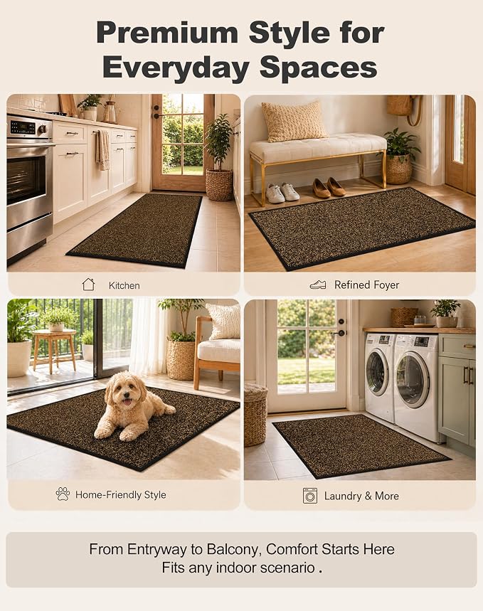 Super Absorbent Front Door Mat, Non-Slip Washable Indoor Doormats, Low Profile - Image 7