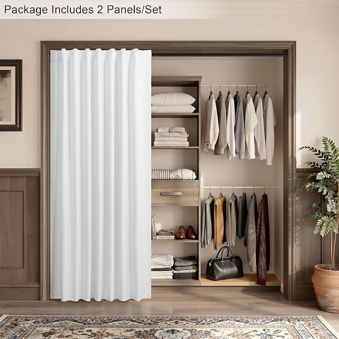 78 Inch Long Linen Textured Blackout Curtains 2 Panels Set - Image 9