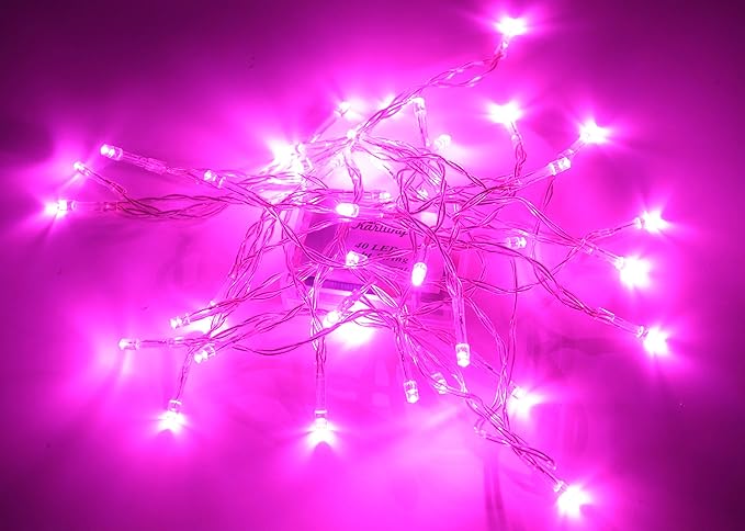 Karlling Battery Operated Pink 40 LED Fairy Light String Wedding Party Xmas Christmas Decorations(Pink,5 Pack)