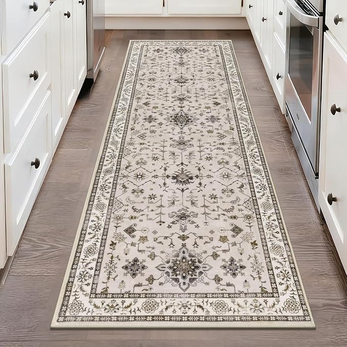 HEBE Hallway Runner Rug 2'x6', Washable Non Slip Kitchen Rug Runner | Soft Boho by HEBE