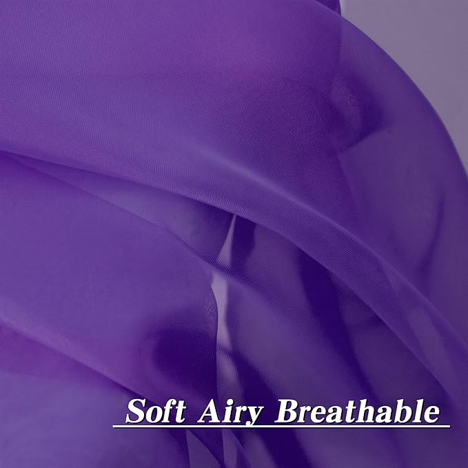 HUTO Dark Purple Sheer Curtains 72 Inches Long for Girls Room Rod Pocket Window Sheer Drapes for Kids Bedroom Living Room Classroom 2 Panels 52 by 72 Inch Length