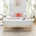 Mellow Naturalista Classic 12 Inch Solid Wood Platform Bed with Wooden Slats, King, White Wash