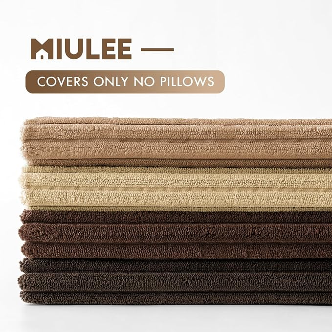 MIULEE Fall Corduroy Decorative Throw Pillow Covers Dark Brown 18x18 | Set of 4 - Image 7