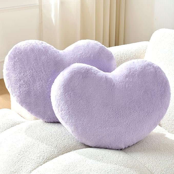 2PCS Throw Pillows Cute Room Decor Heart Pillow Home Decor Decorative Couch by Unknown