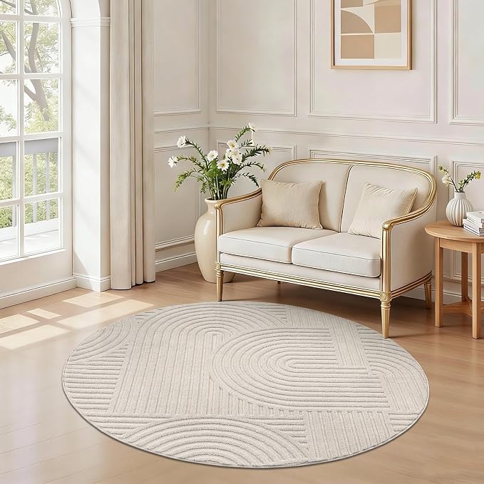 Pauwer 4ft Area Rugs for Living Room, Modern Non Slip Washable Rug, Soft Fluffy - Image 9