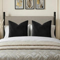 GIGIZAZA Black Velvet Pillow Covers 26x26 Decorative Pillows Pack of 2 | Throw by GIGIZAZAFocusingonhomedecoration