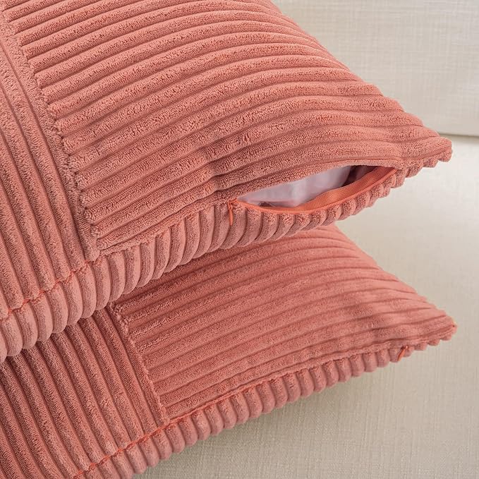 Fancy Homi Set of 2 Coral Boho Long Lumbar Body Decorative Throw Pillow Cover - Image 4