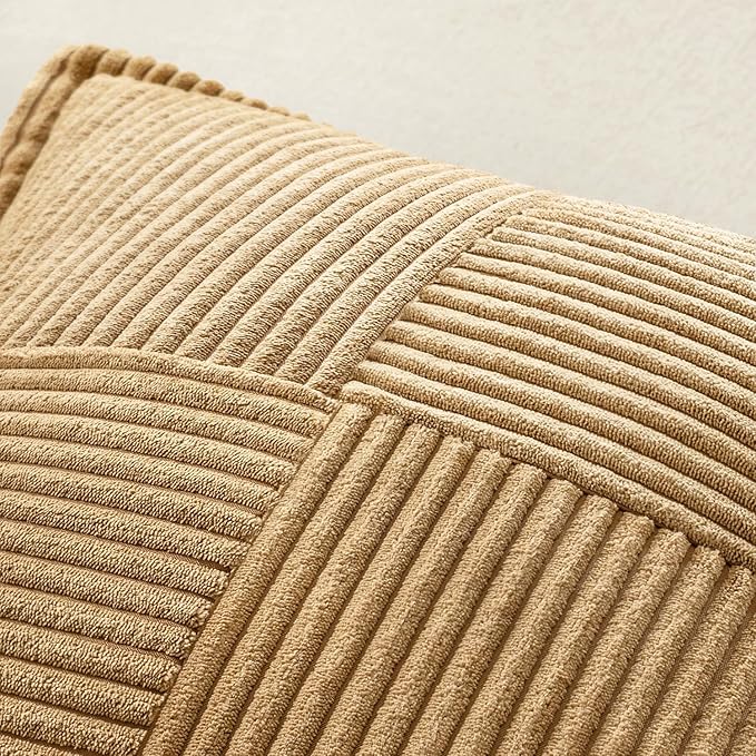 MIULEE Decorative Euro Sham Throw Pillow Covers 24x24 Inch Brown 2 Pack | Boho - Image 5