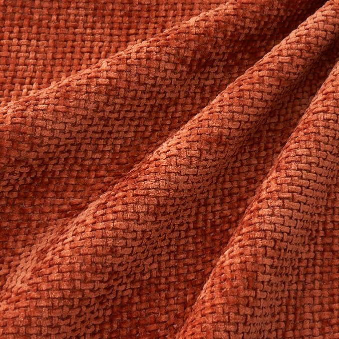 MIULEE Decorative Chenille Fall Pillow Covers Burnt Orange 18x18 Pack of 4 | - Image 2