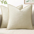 MIULEE Decorative Couch Throw Pillow Covers 18x18 Inch Cream White 2 Pack | by MIULEE