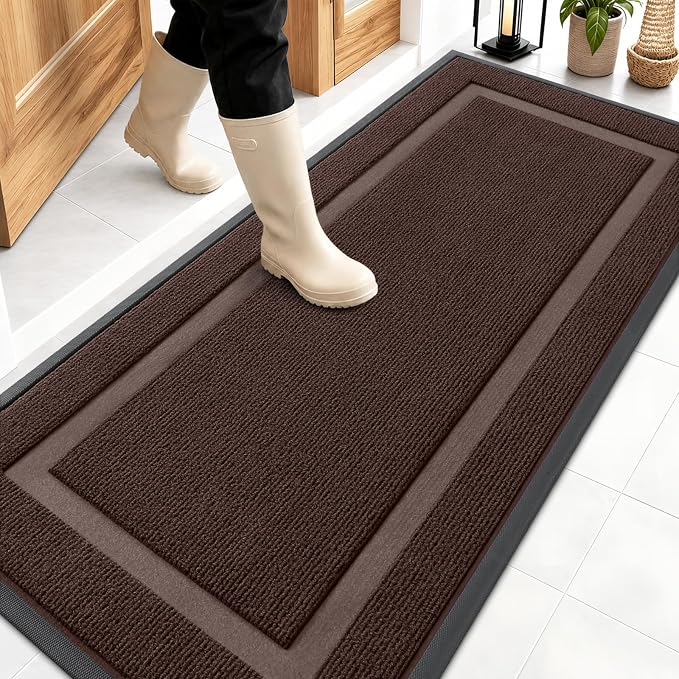 OLANLY Front Door Mat Outside 59x23, All-Season Heavy-Duty Rubber Doormat | by OLANLY