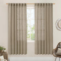 Taupe 78 inch Linen Curtains for Living Room 2 Panels, 52 x 78 Inch | Faux by LAMIT