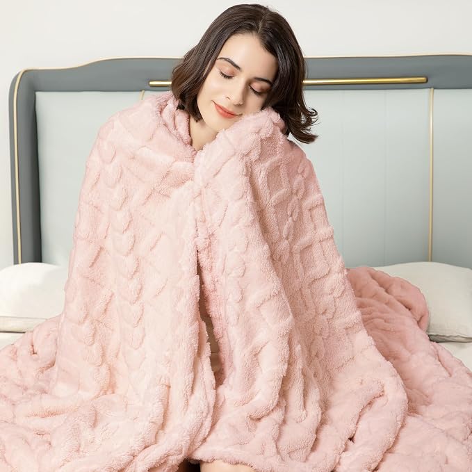 Aganear Fleece Throw Blanket for Couch Sofa 60"x80" Pink | Lightweight Fuzzy - Image 7