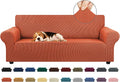 Stretch Couch Covers for Sofa, 3 Cushion Slipcover, Pureed Pumpkin | 1-Piece by KEKUOU